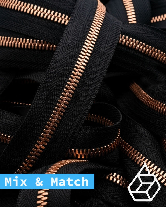 Excella® | Rits Op Maat Bright Copper Maat 5 Black 580 Ritsen