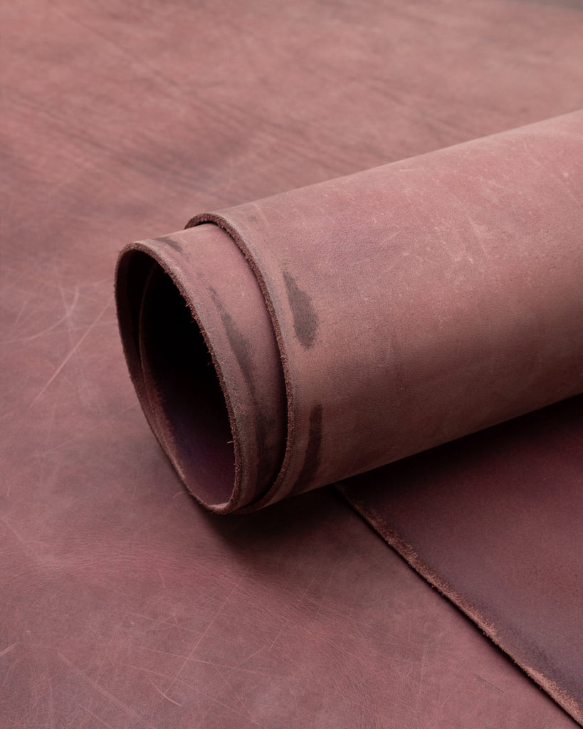 Vegetable tanned tough nubuck harness leather - Plum | Sevilla Collection