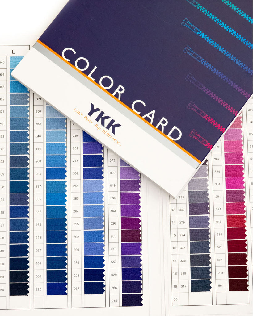 Ykk Official Color Card for zippers