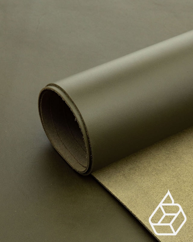 Amaryllis Collectie | Standig En Glad Kalfsleer Met Zijdeglans Military / Paneel (30 X 20 Cm) Leer