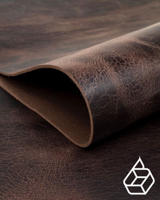 Buffel Collectie | Dik En Standig Buffelleer Met Matte Finish Dark Brown / Paneel (30 X 20 Cm) Leer