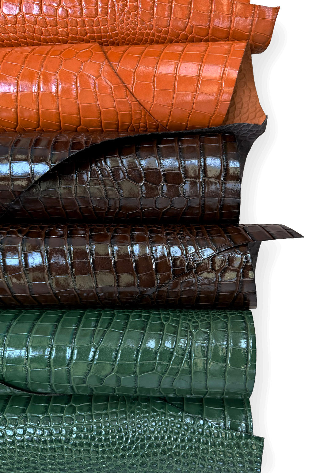Firm cow leather with a crocodile print | Como Collection