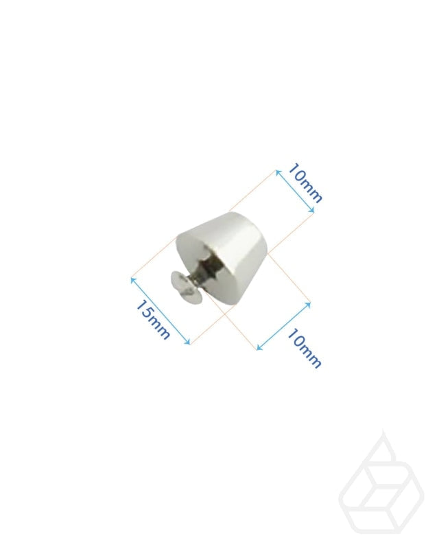 Kegelvormige Studs Met Schroef | Goud En Zilver Diameter 15 Mm (4 Stuks) Fournituren