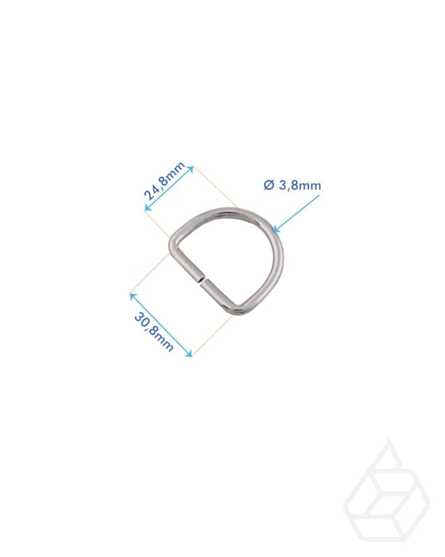 D-Ring | Nickel Finish Binnenmaat 30 8 Mm Fournituren