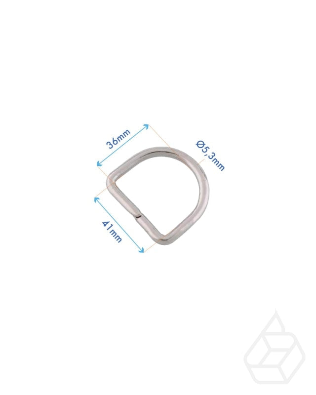 D-Ring | Zilver Binnenmaat 41 Mm (2 Stuks) Fournituren