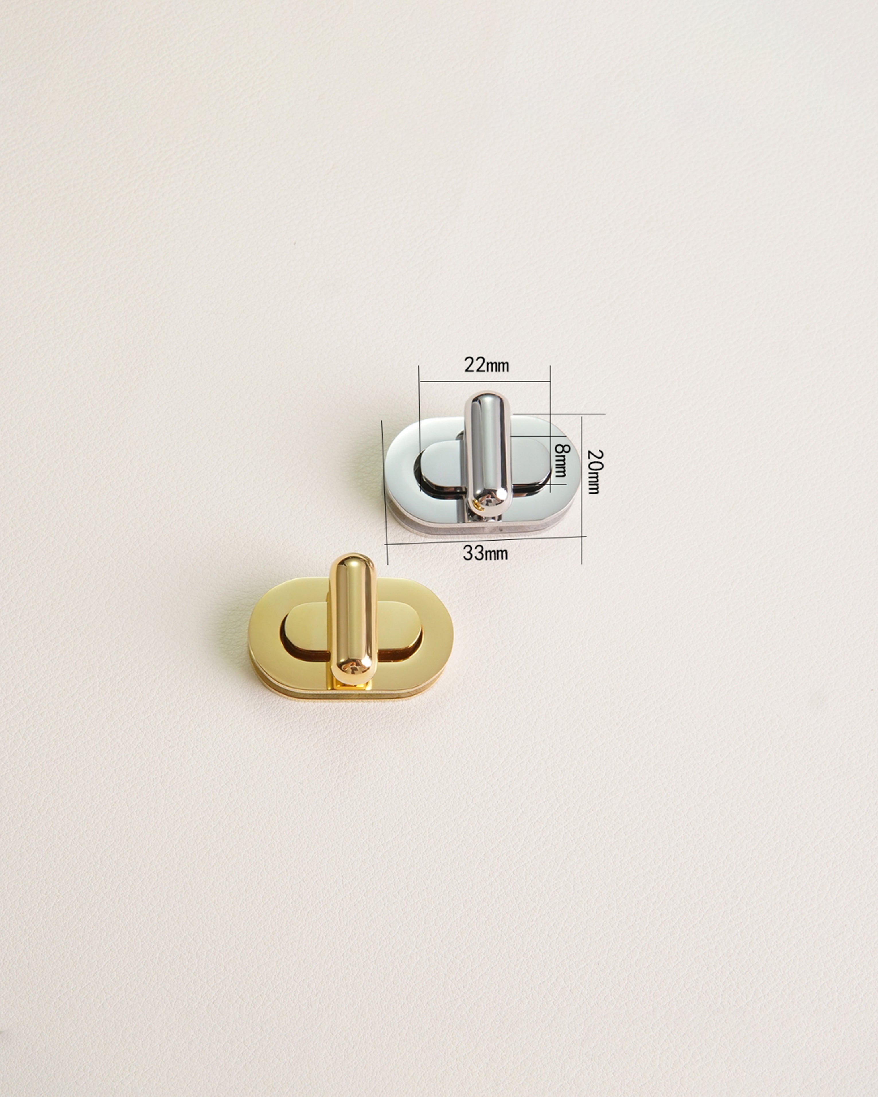 Chiusura girevole per borse a rondella art.L6 cm 4 color argento