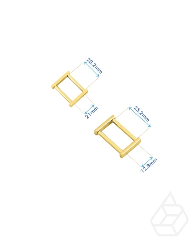 Rechthoekige Tashengsel Bevestiging | Goud En Zilver 2 Binnenmaten (2 Stuks) Fournituren