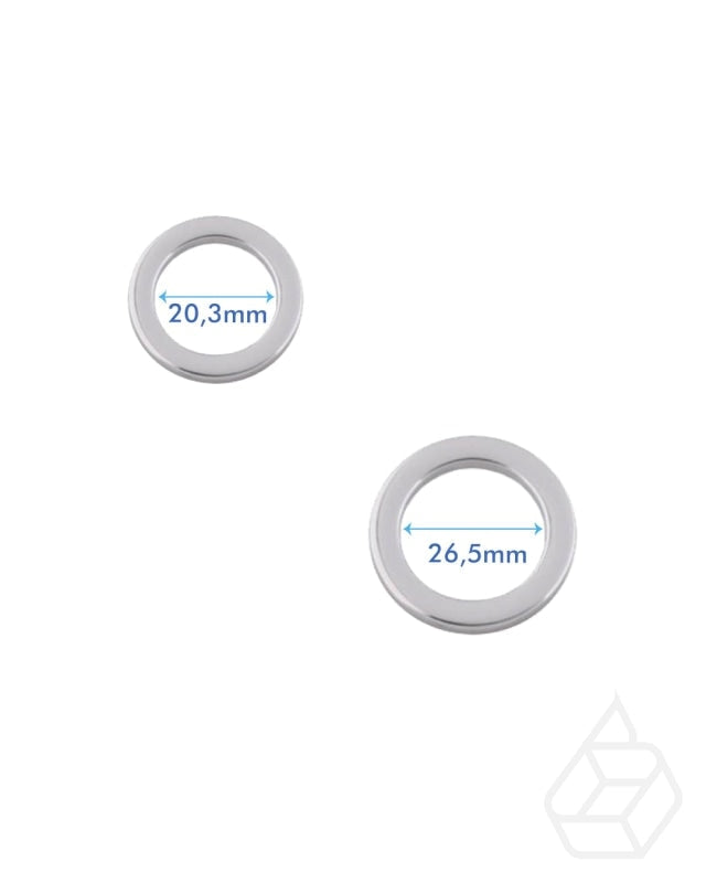 Ronde Platte O-Ring | Zilver 2 Binnenmaten (2 Stuks) Fournituren