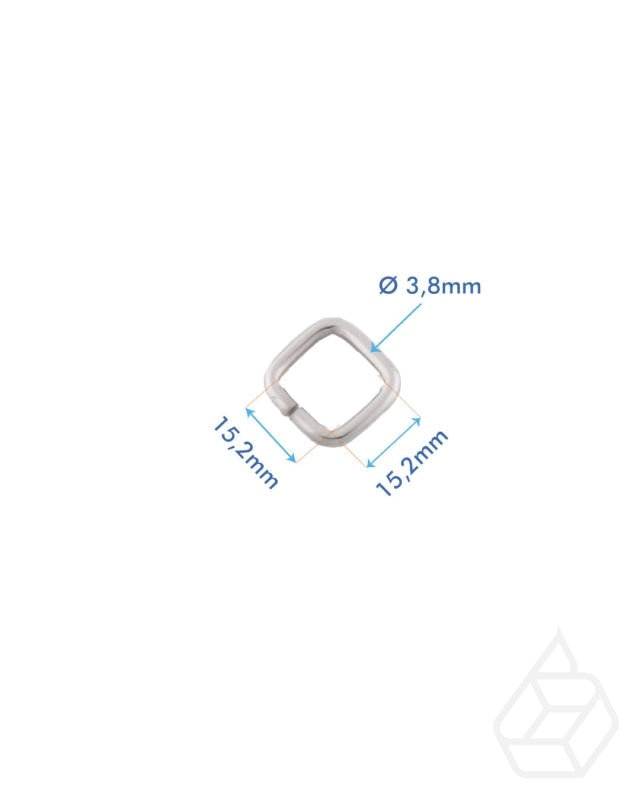 Vierkante Ring | Zilver Binnenmaat 15 2 Mm (2 Stuks) Fournituren