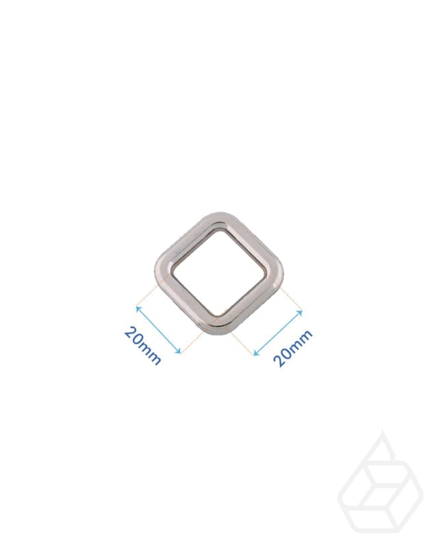 Vierkante Ring | Zilver Binnenmaat 20 Mm (2 Stuks) Fournituren